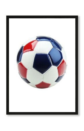 Isolated Red, White, and Blue Soccer Ball