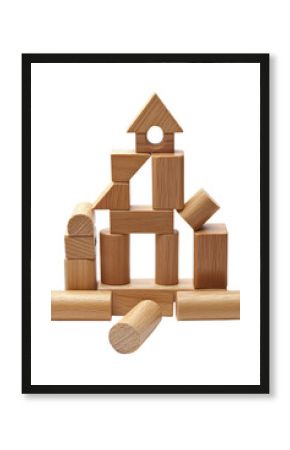 Isolated Construction of Wooden Building Blocks