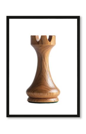 Isolated Wooden Rook Chess Piece