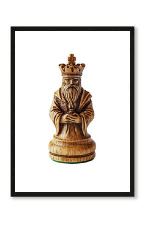 Isolated Dark Wood King Character Chess Piece