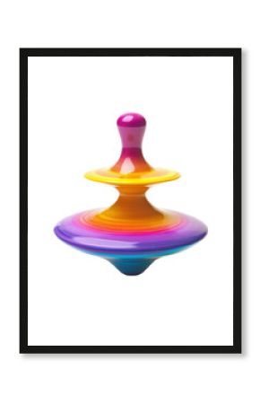 Isolated Layered Colorful Spinning Top