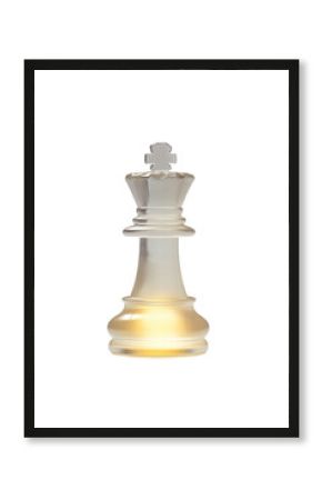 Isolated King Chess Piece with Gold Light