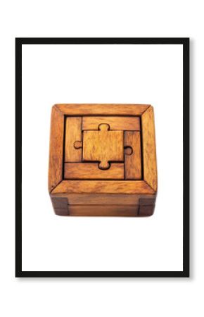 Isolated Wooden Puzzle Box