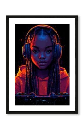 Gamer Girl with Headphones, and Neon Glow.