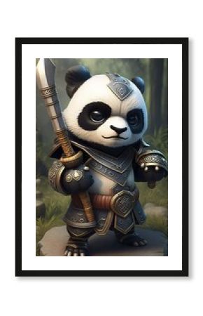 Cute Giant Panda Animal Warrior 3D Game Model   Generative AI