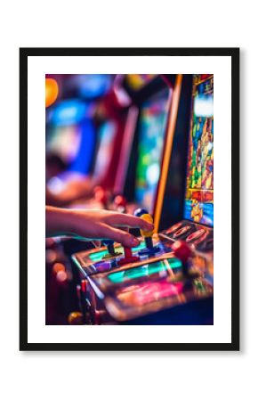 Close-up of hands on video game machines - ai generative