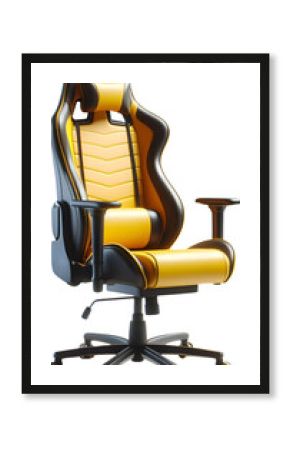 Yellow Gaming chair on transparent background