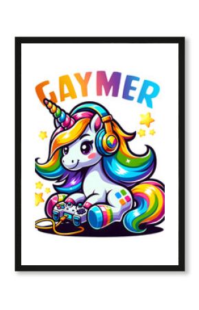 Gaymer Gamer LGBT Unicorn PNG