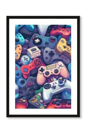A Pile of Colorful Video Game Controllers.