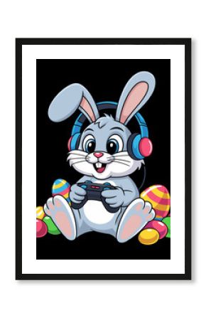 Easter Day Bunny Gamer Video Gaming