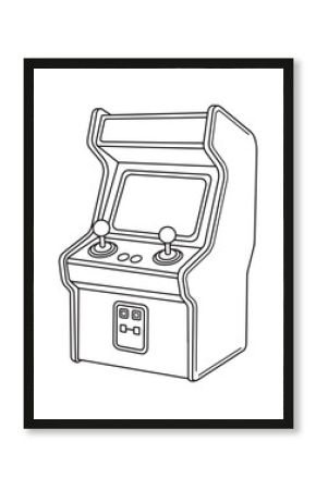 Classic Arcade Machine Line Drawing