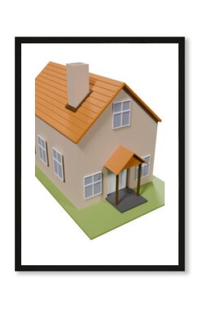 3d render of a modern house isometric digital illustration assets videogame architecture structure