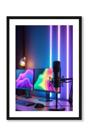 microphone on pc gaming with lights