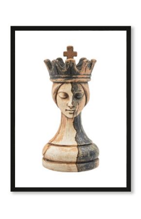 Isolated Artistic chess queen