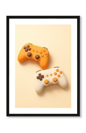 Game Controllers on Light Background, Minimalist Gaming Concept