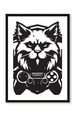 Gaming cat silhouette design
