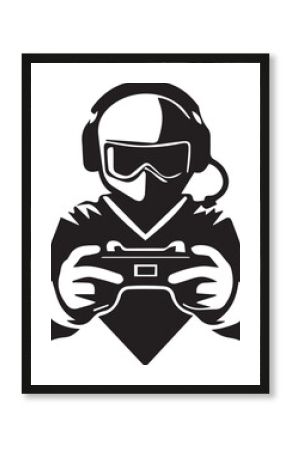 Gamer logo silhouette design