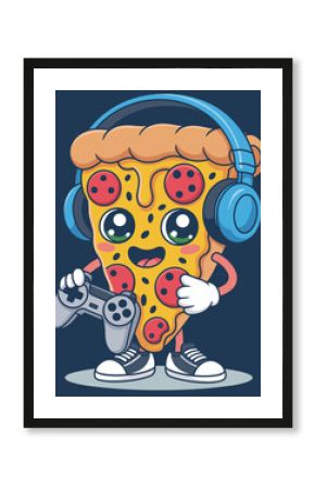 Funny Gamer Pizza Food Video Gaming