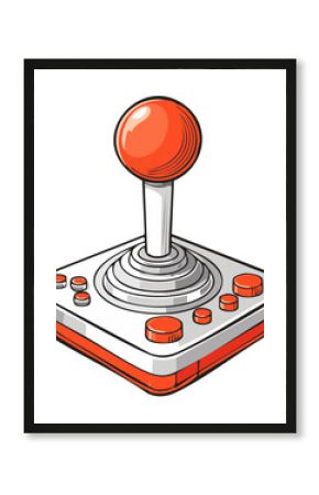 Retro Arcade Joystick Controller with Orange Accents and Buttons for Gaming