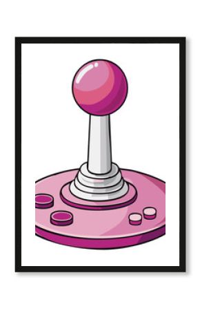 Pink Retro Arcade Joystick Gamepad Controller Vector Illustration Gaming