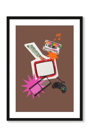 Gaming entertainment collage phone wallpaper