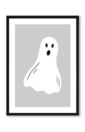 Pacman ghost cartoon, isolated on white background.