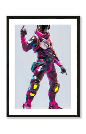  Gamer A futuristic astronaut character perfect for a video game or a sci fi design project The bold colors and futuristic design would make this character pop in any setting
