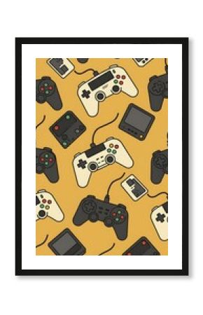 seamless background Video game controller gamepad background Gadgets seamless pattern