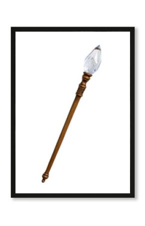 Isolated Simple Staff with Clear Crystal