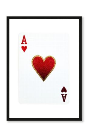 Isolated Ace of Hearts Playing Card