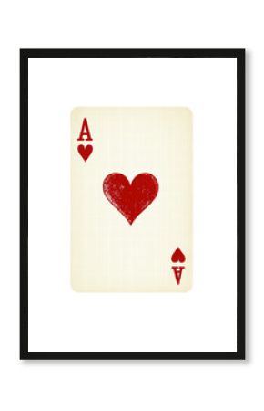 Isolated Ace of Hearts Vintage Card