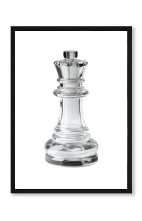 Isolated Clear Glass Queen Chess Piece