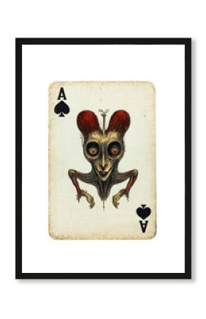 Isolated Creepy Ace of Spades Playing Card