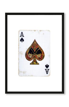 Isolated Vintage Ace of Spades Playing Card