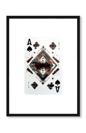 Isolated Ace of Spades Geometric Playing Card