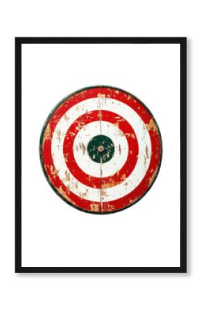 Isolated Rustic Red and White Target