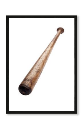 Isolated Aged Wooden Baseball Bat