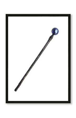 Isolated Ornate Staff with Blue Orb