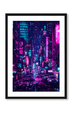 Pixel Art Illustration - Cityscape at Night