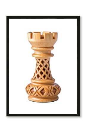 Isolated Ornate Wooden Chess Tower