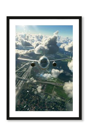Thrilling In-Flight Experience View from a Realistic Flight Simulator Game