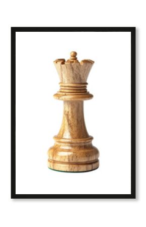 Isolated Wooden Chess Queen Piece