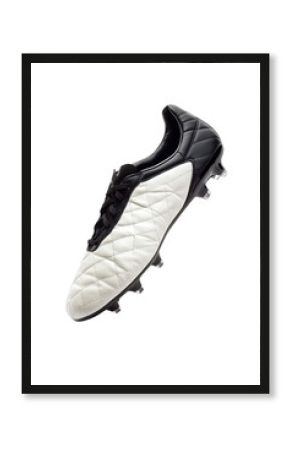 Isolated Black and White Soccer Shoe