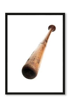 Isolated Rustic Wooden Baseball Bat