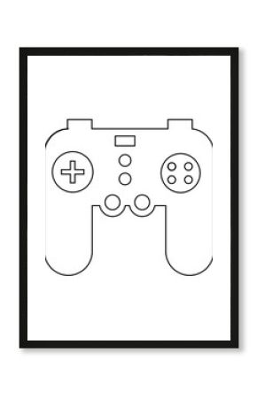 video game controller icon with thin outline