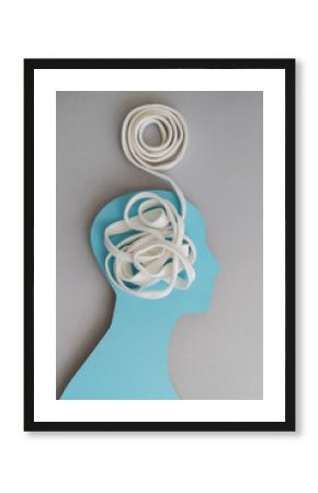 Online therapy concept - tangled white lace gets untangled via phone