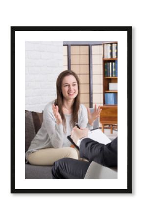 Woman visiting her psychologist