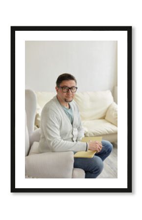 Portrait of handsome male psychologist