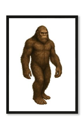Bigfoot walking with transparent background
