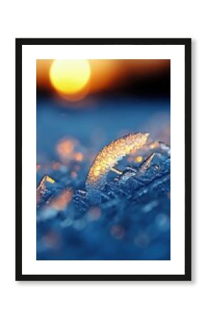 Close Up of Sparkling Ice at Sunset